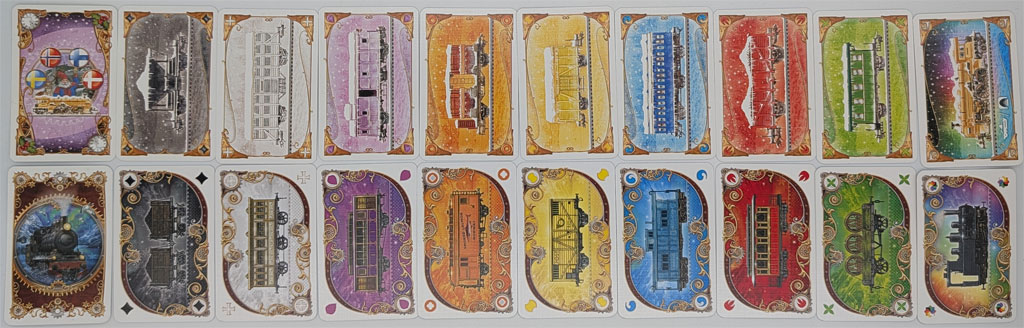 Zug um Zug Skandinavien / Polarlichter - Waggonkarten